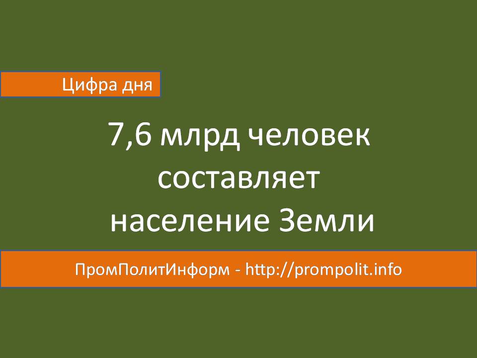 Цифра дня: 7,6_млрд человек составляет население Земли