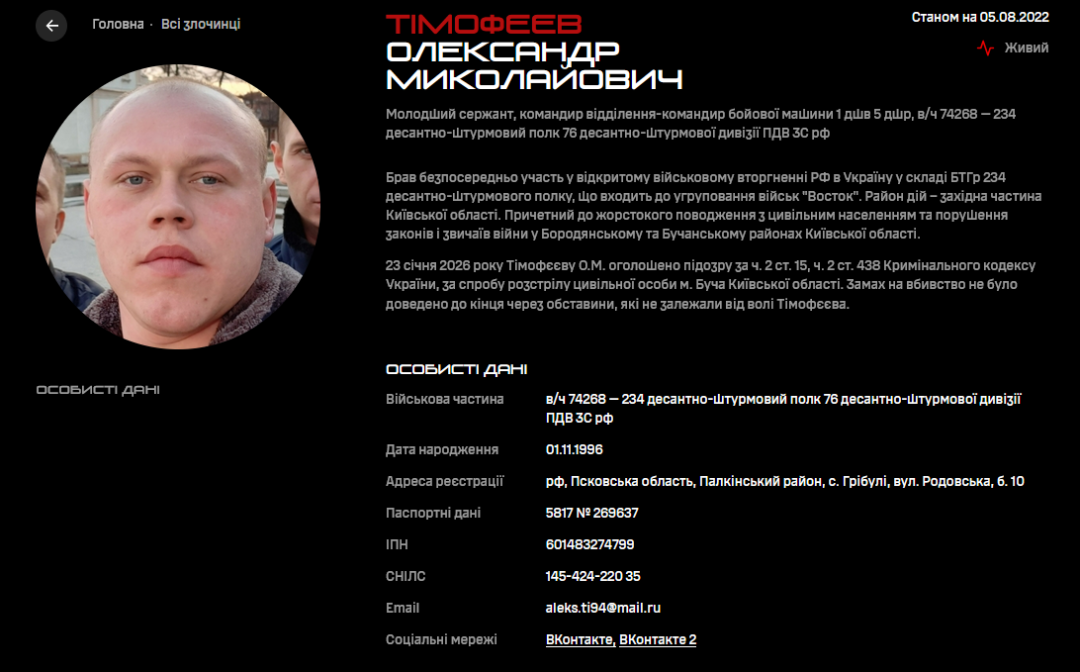 Псковського десантника підозрюють у спробі розстрілу цивільного в Бучі Псковського десантника підозрюють у спробі розстрілу цивільного в Бучі