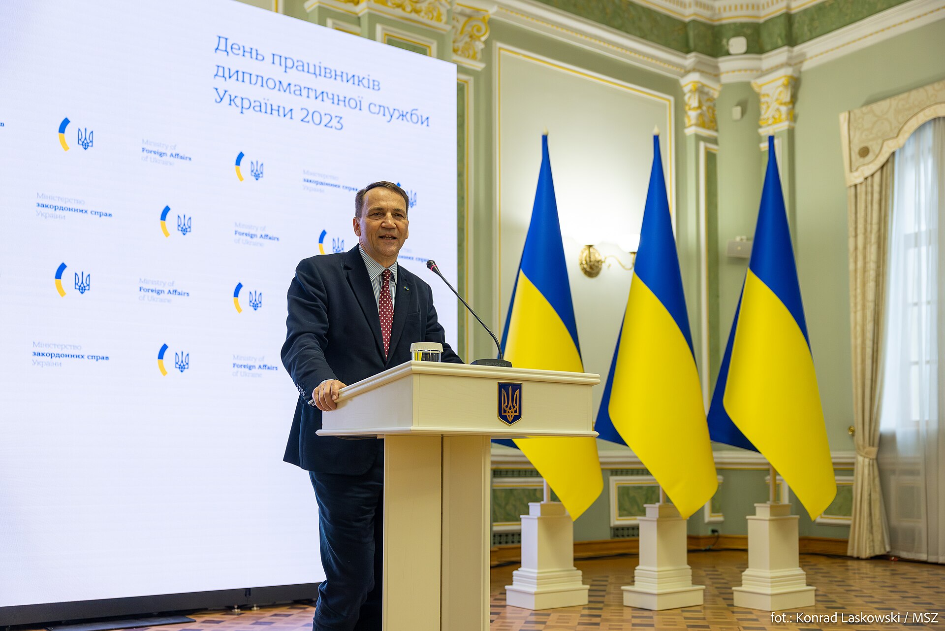 Radoslaw Sikorski; European Union flag; European military