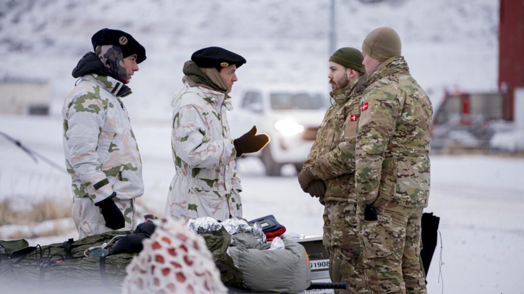 Arctic Endurance military exercise; Greenland military training; Danish soldiers Arctic Endurance military exercise; Greenland military training; Danish soldiers