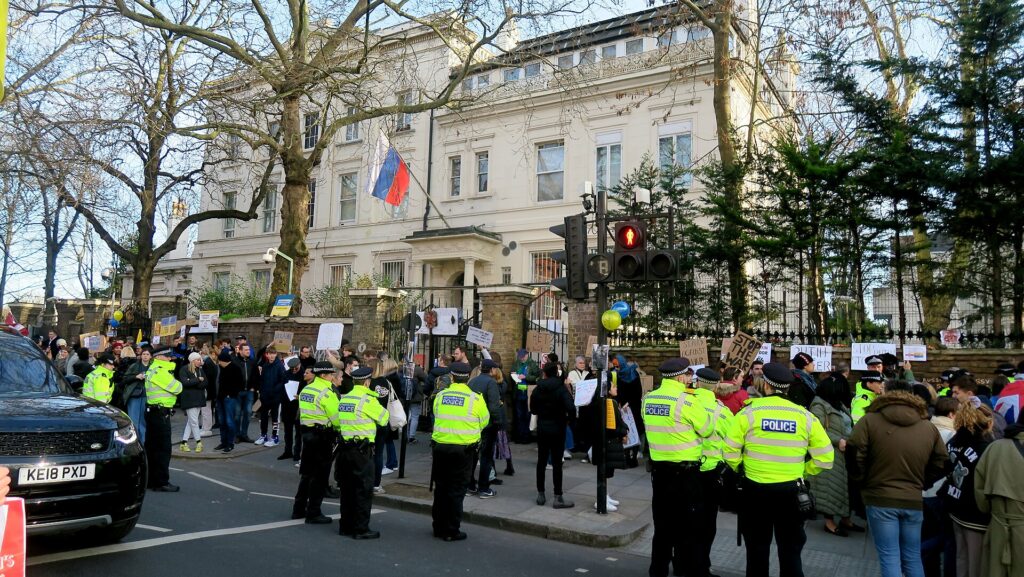 Russian embassy in London; UK Foreign Office building; London diplomatic quarter