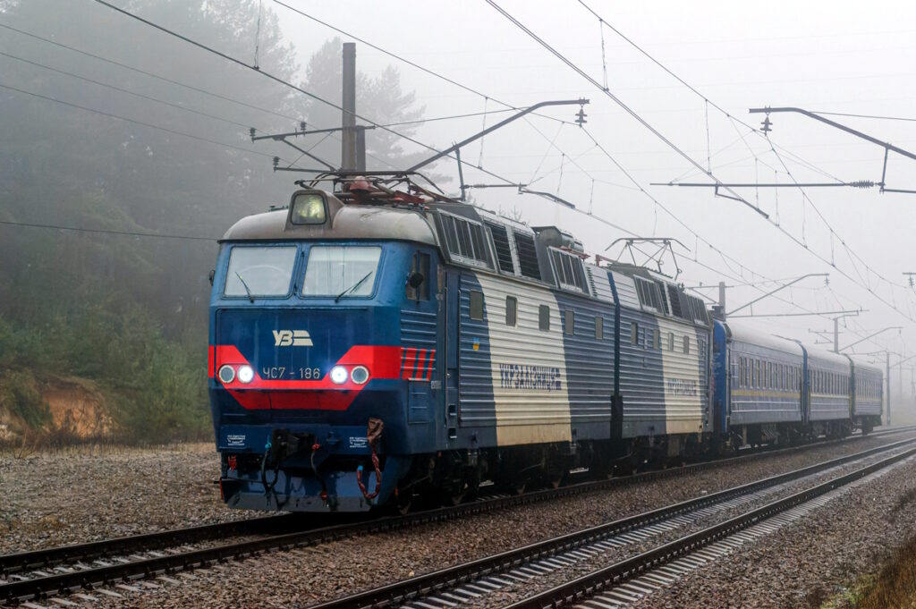 Ukrainian passenger train; Odesa region railway infrastructure Ukrainian passenger train; Odesa region railway infrastructure