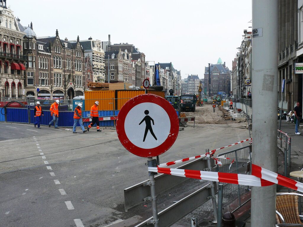 Construction site workers infrastructure