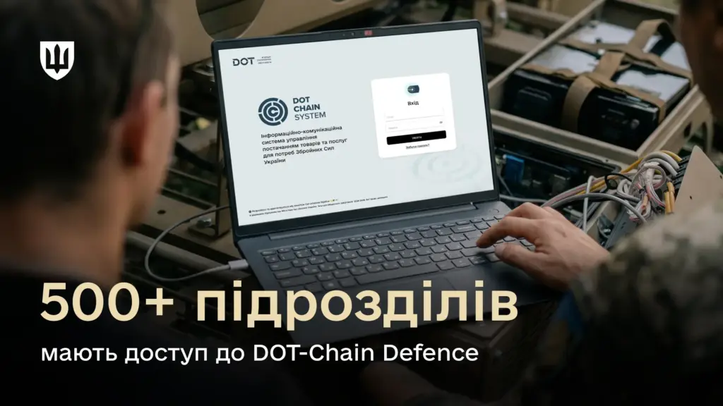 Понад 500 підрозділів Сил оборони отримали доступ до маркетплейсу зброї DOT-Chain Defence Понад 500 підрозділів Сил оборони отримали доступ до маркетплейсу зброї DOT-Chain Defence
