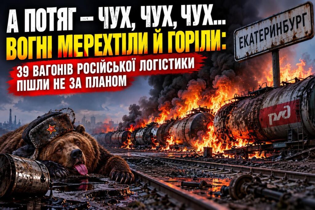 А потяг – чух, чух, чух! Вогні мерехтіли й горіли, і коні залізні летіли… Під Єкатеринбургом, під укіс А потяг – чух, чух, чух! Вогні мерехтіли й горіли, і коні залізні летіли… Під Єкатеринбургом, під укіс