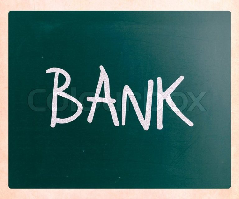 8151728-the-word-bank-handwritten-with-white-chalk-on-a-blackboard